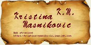 Kristina Masniković vizit kartica